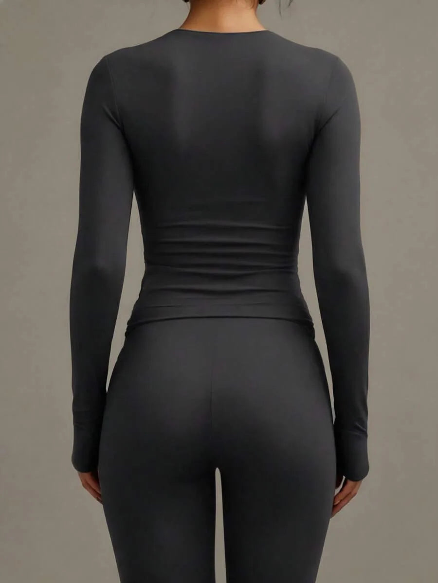 Slim fit T-shirt met lange mouwen