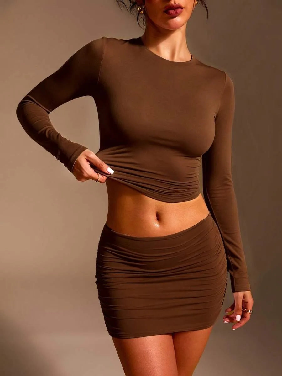 Slim fit T-shirt met lange mouwen