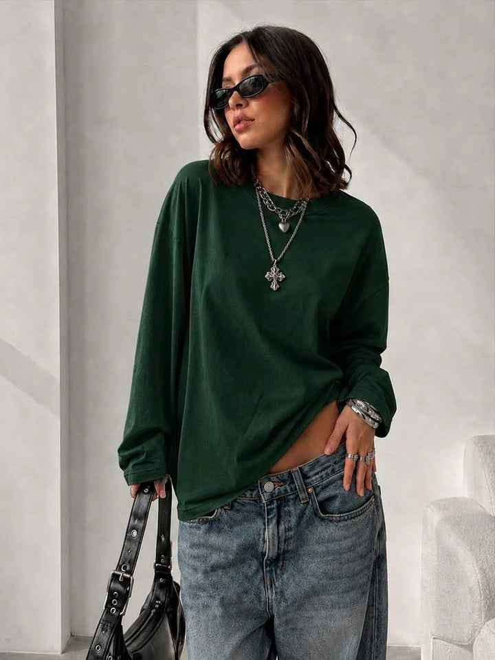 Oversized T-shirt met lange mouwen