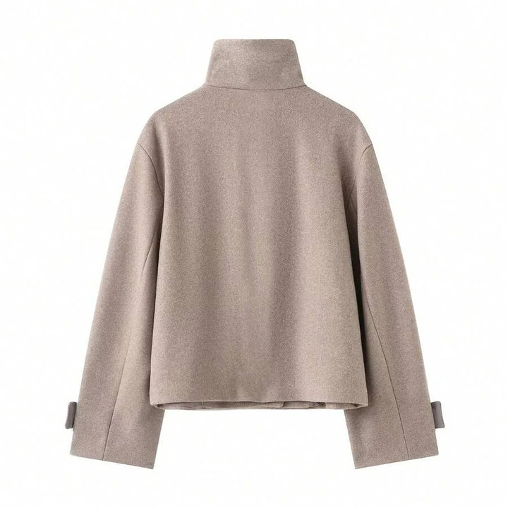 Korte khaki jas met opstaande kraag