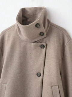 Korte khaki jas met opstaande kraag