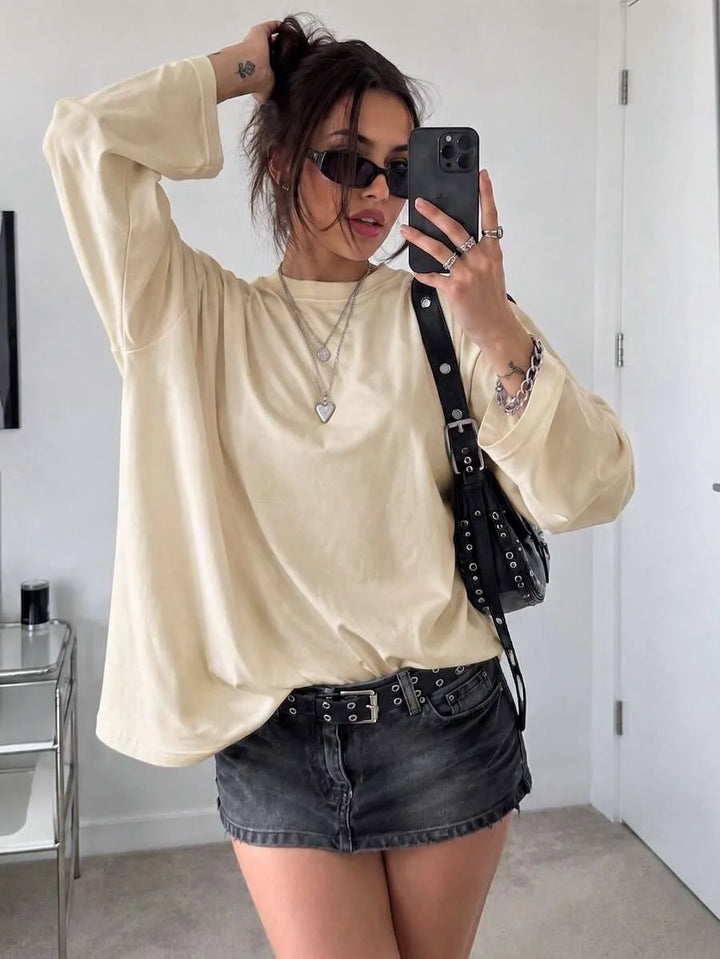 Oversized T-shirt met lange mouwen