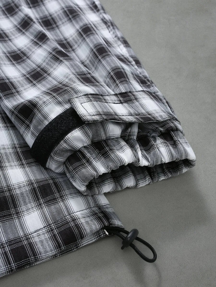 Oversized parka met plaid patroon