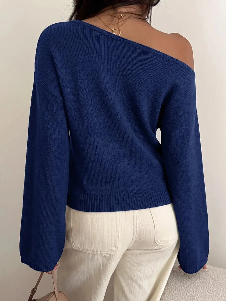 Sweater met asymmetrische hals