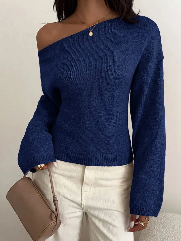 Sweater met asymmetrische hals