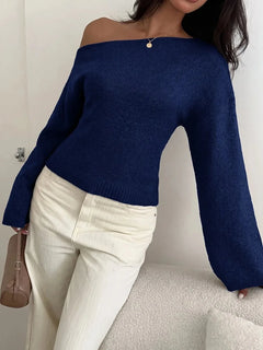 Sweater met asymmetrische hals