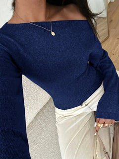 Sweater met asymmetrische hals
