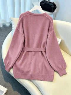 Oversized cardigan met riem