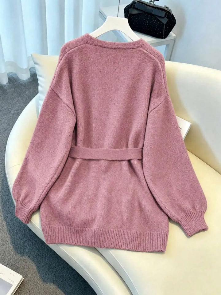 Oversized cardigan met riem