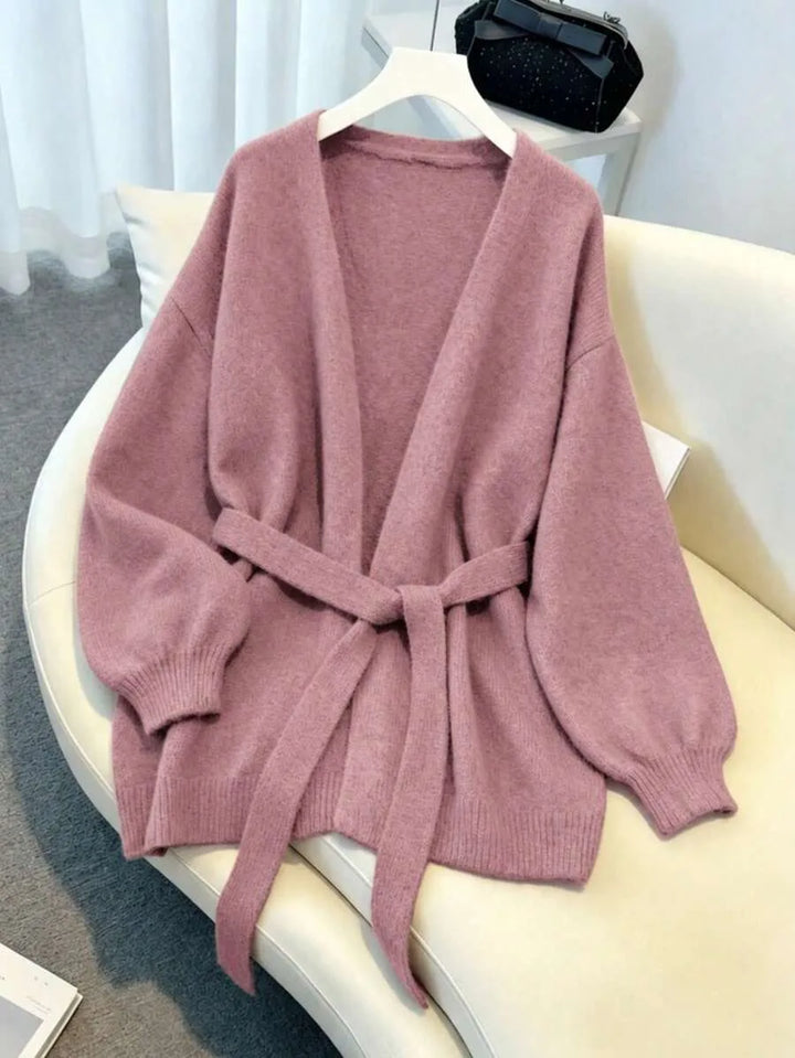 Oversized cardigan met riem