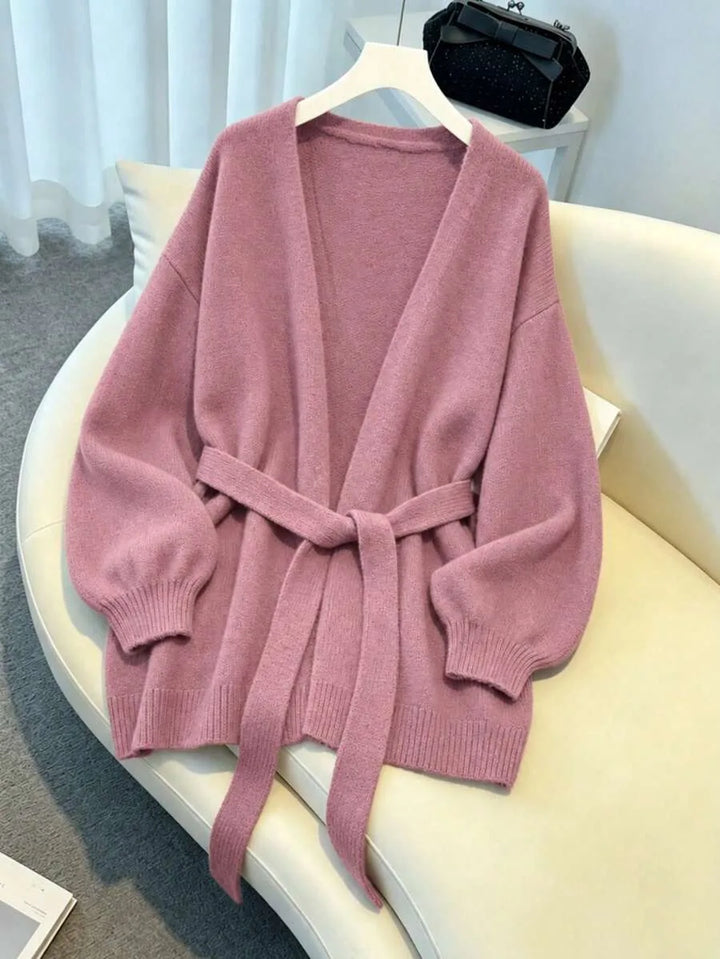 Oversized cardigan met riem