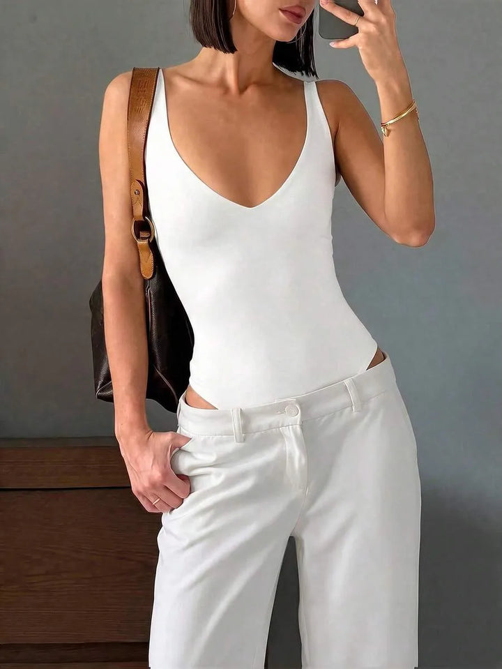 Bodysuit met diepe V-hals