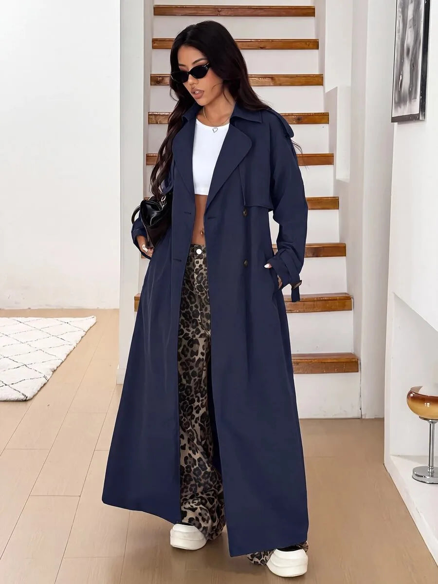 Oversized trench coat met ceintuur