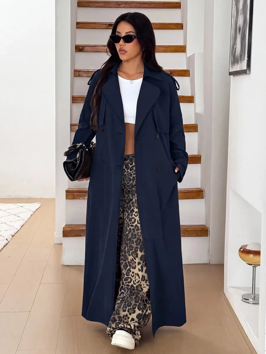 Oversized trench coat met ceintuur