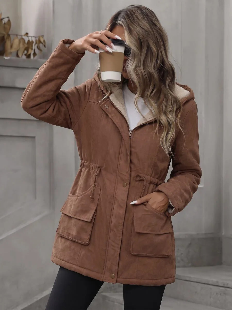 Hooded parka met trekkoord