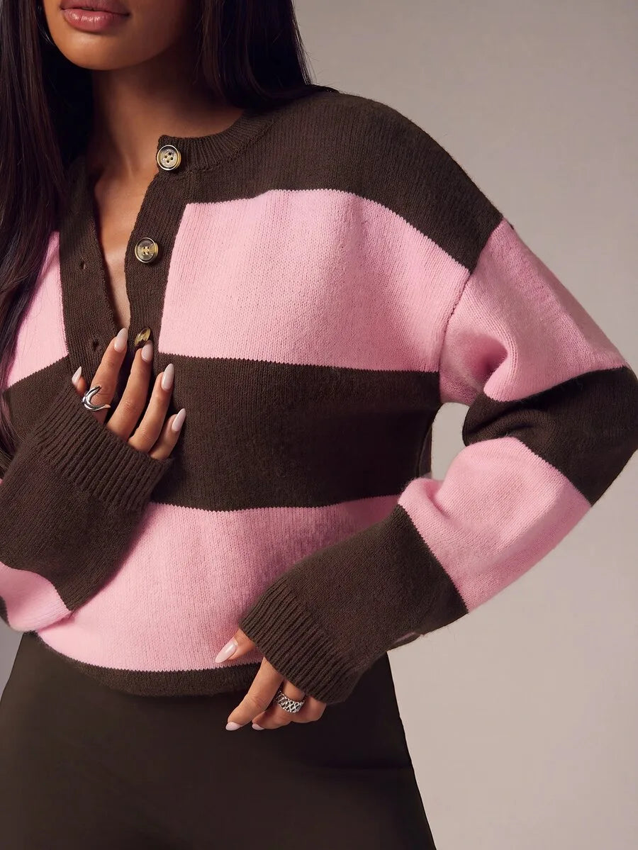 Oversized sweater met knopen