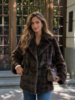 Faux fur jas met zakken