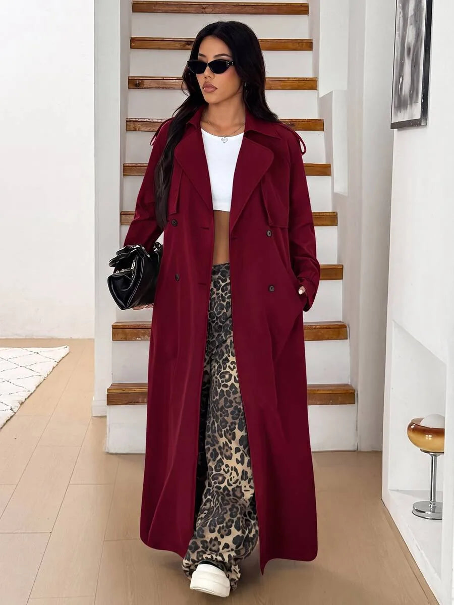 Oversized trench coat met ceintuur