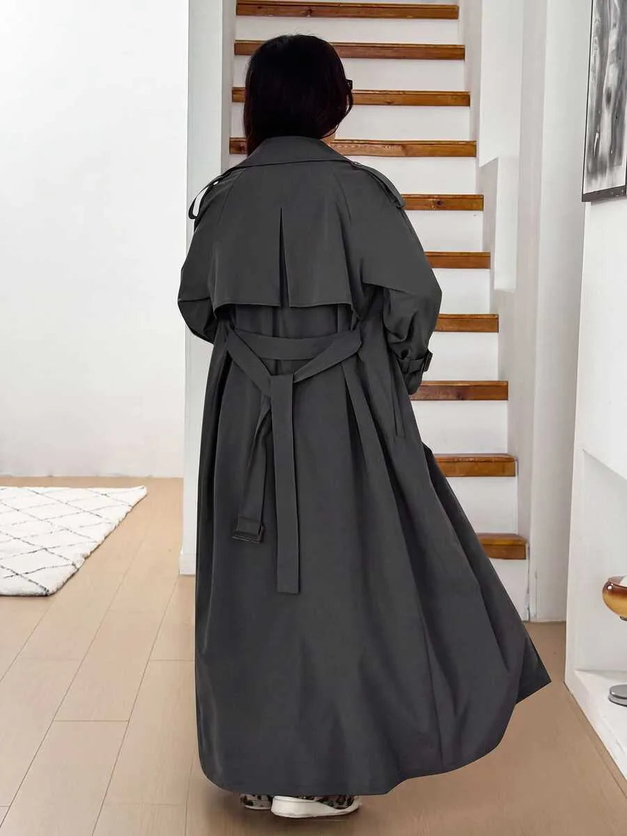 Oversized trench coat met ceintuur