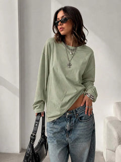 Oversized T-shirt met lange mouwen