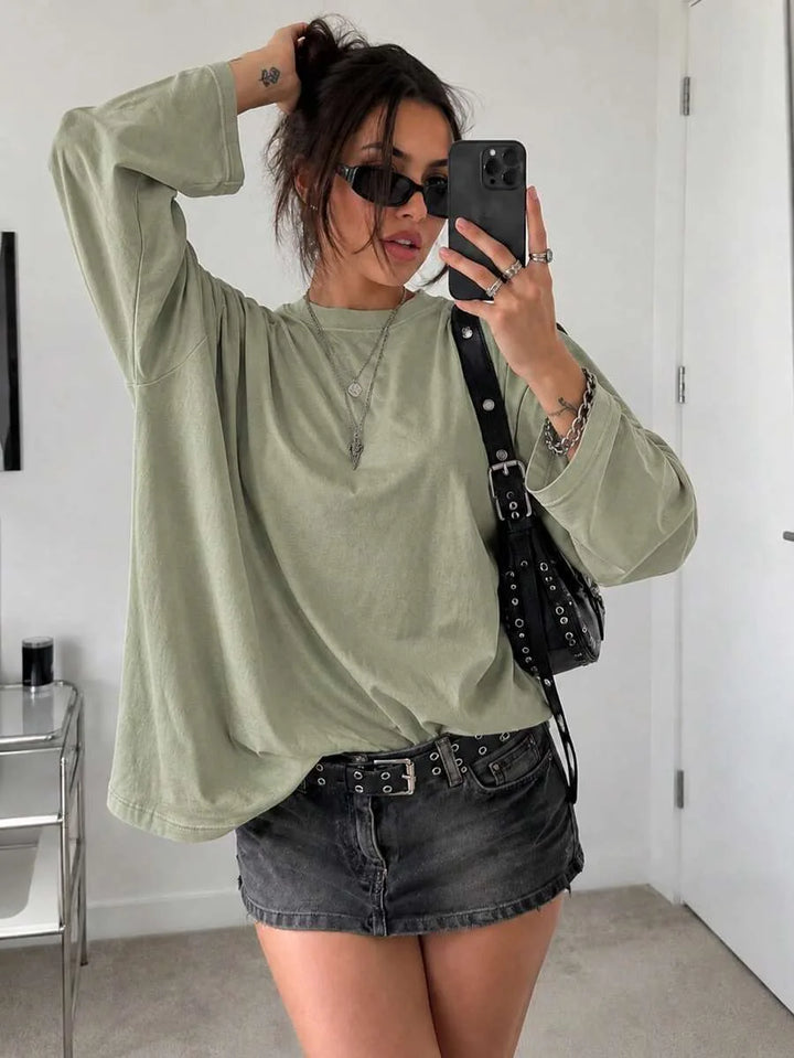 Oversized T-shirt met lange mouwen
