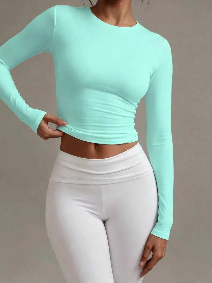 Slim fit T-shirt met lange mouwen