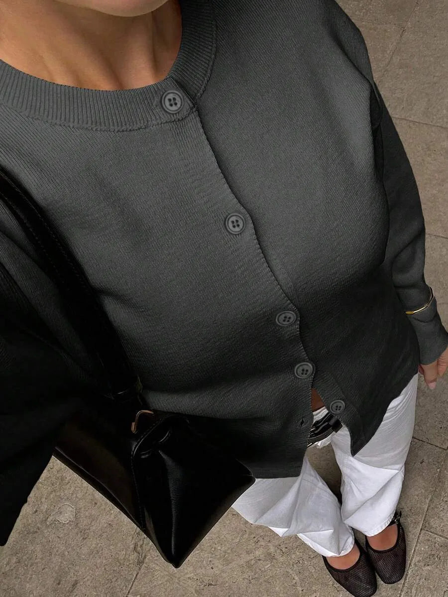 Cardigan met knopen en lange mouwen