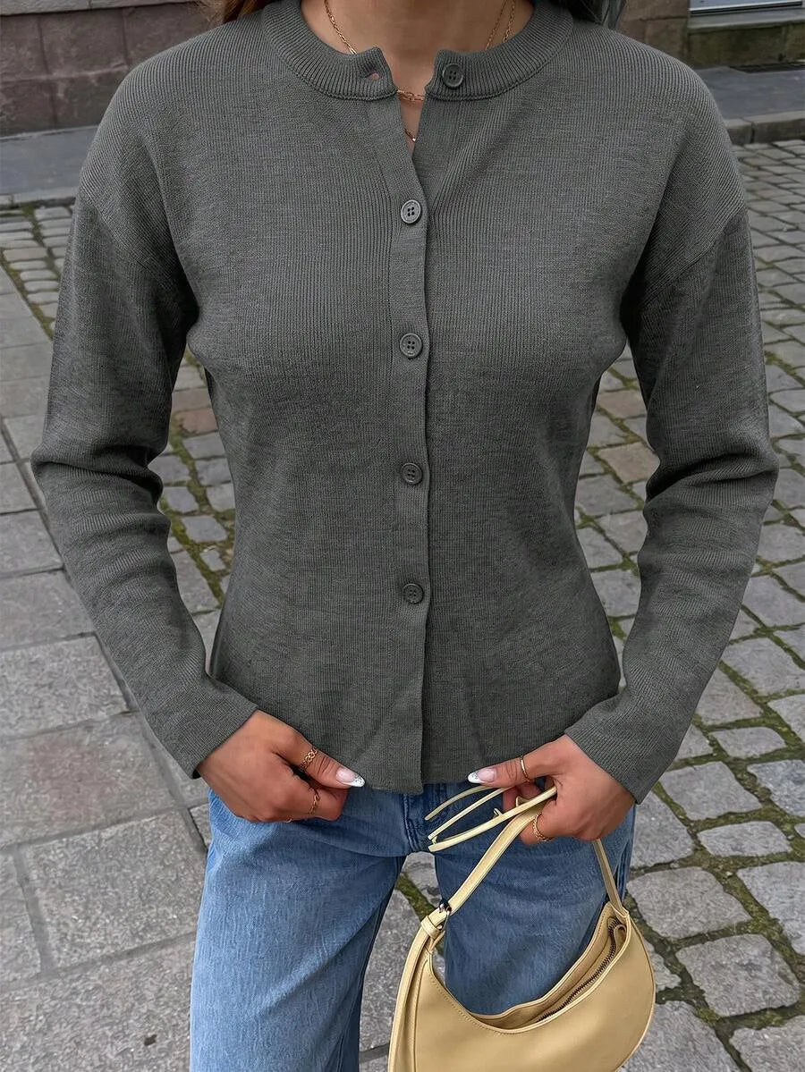 Cardigan met knopen en lange mouwen