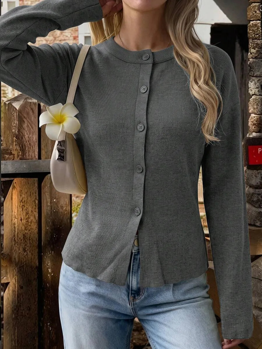 Cardigan met knopen en lange mouwen