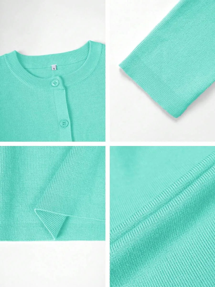 Cardigan met knopen en lange mouwen