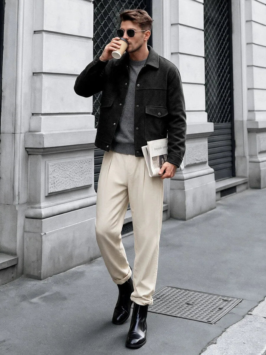 Bomberjack met collared neckline