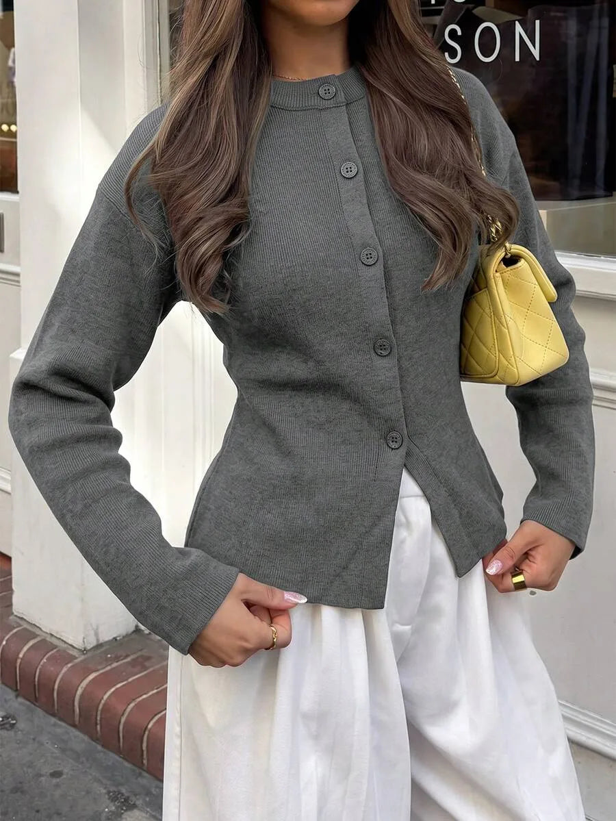 Cardigan met knopen en lange mouwen