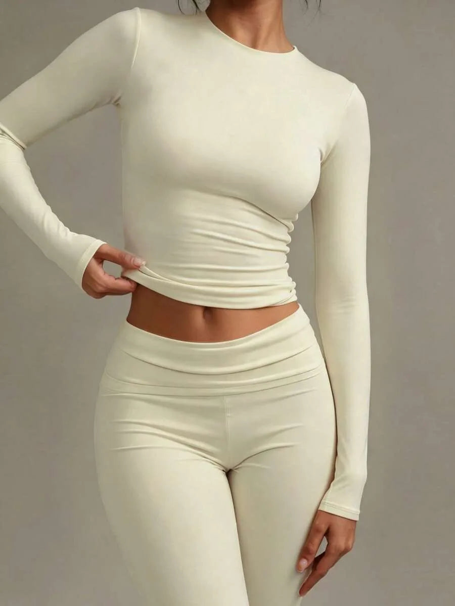 Slim fit T-shirt met lange mouwen