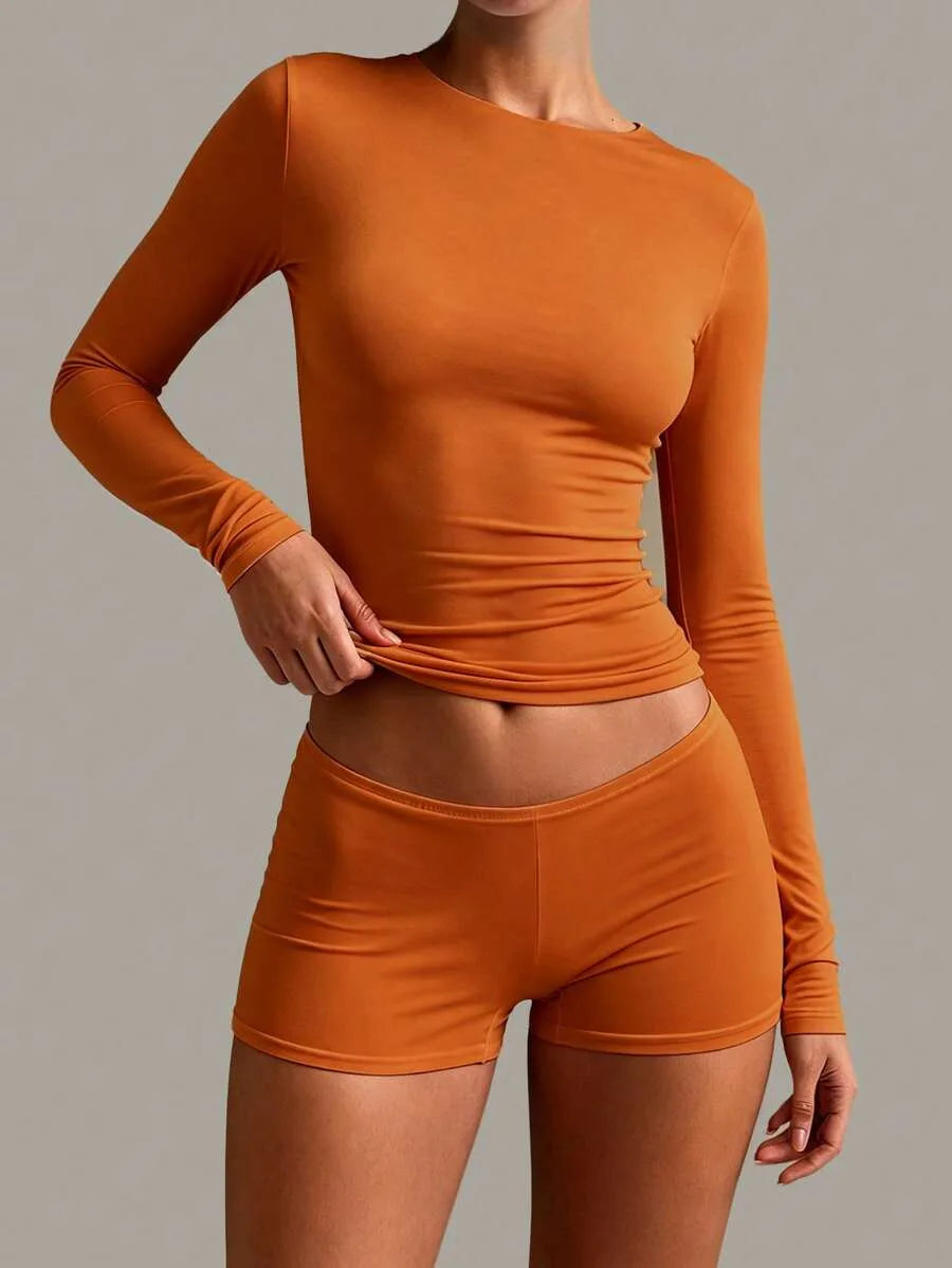 Slim fit T-shirt met lange mouwen