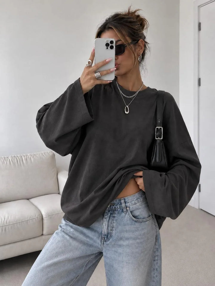 Oversized T-shirt met lange mouwen