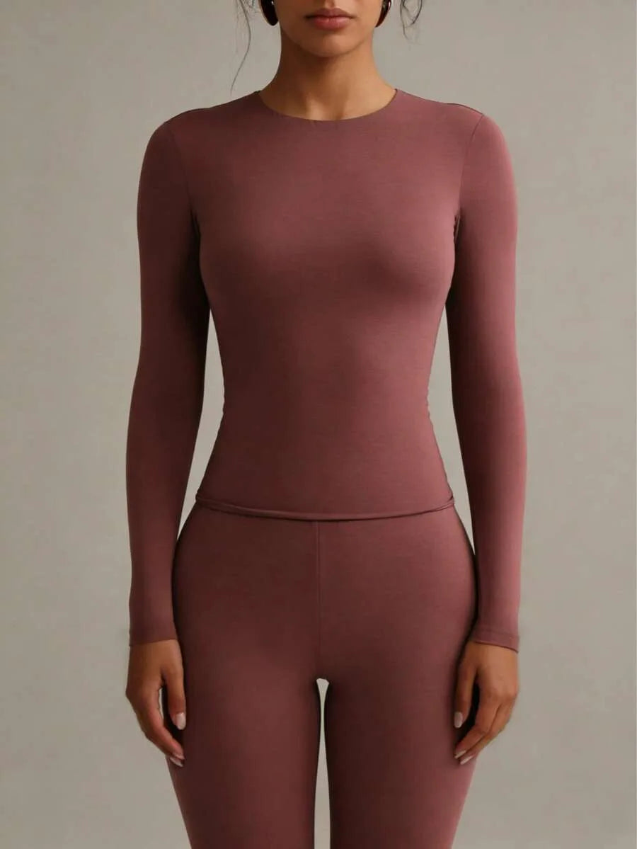 Slim fit T-shirt met lange mouwen