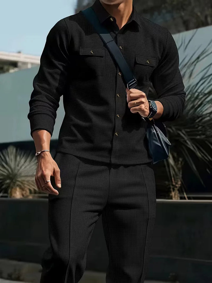 Lounge set met button-up cardigan