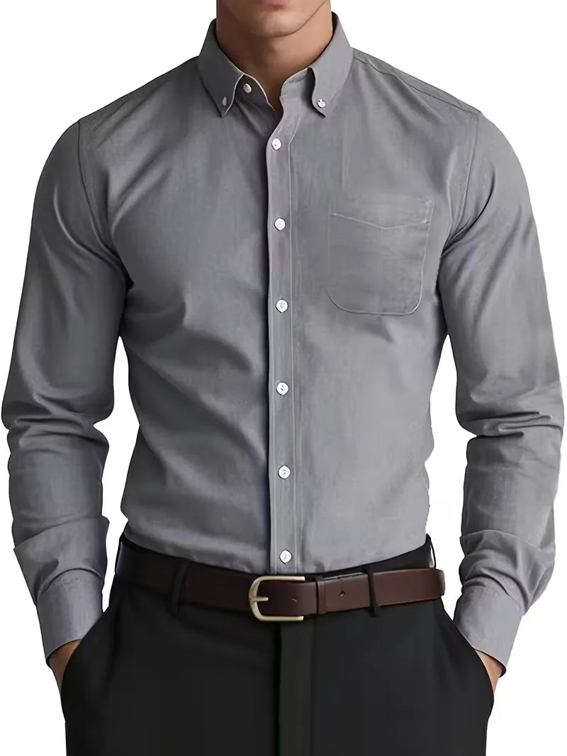 Casual overhemd met mandarin collar