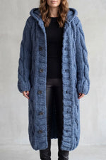 Oversized kabel gebreide cardigan