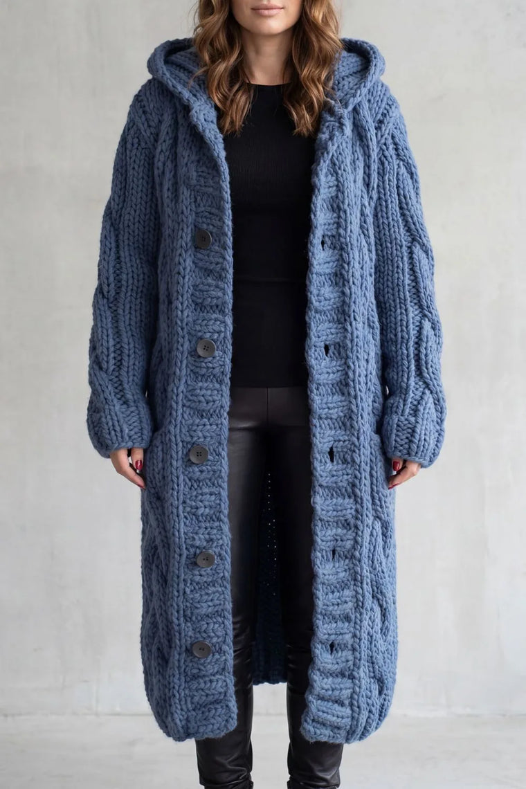 Oversized kabel gebreide cardigan