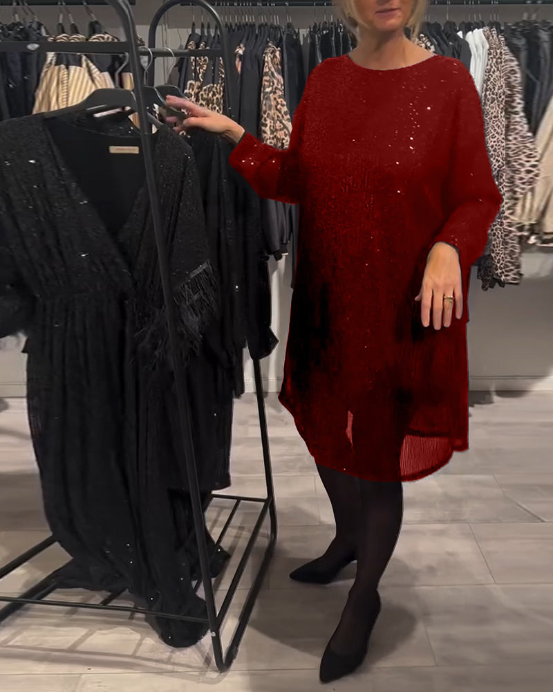 Christmas Sequin Dress with Open Back