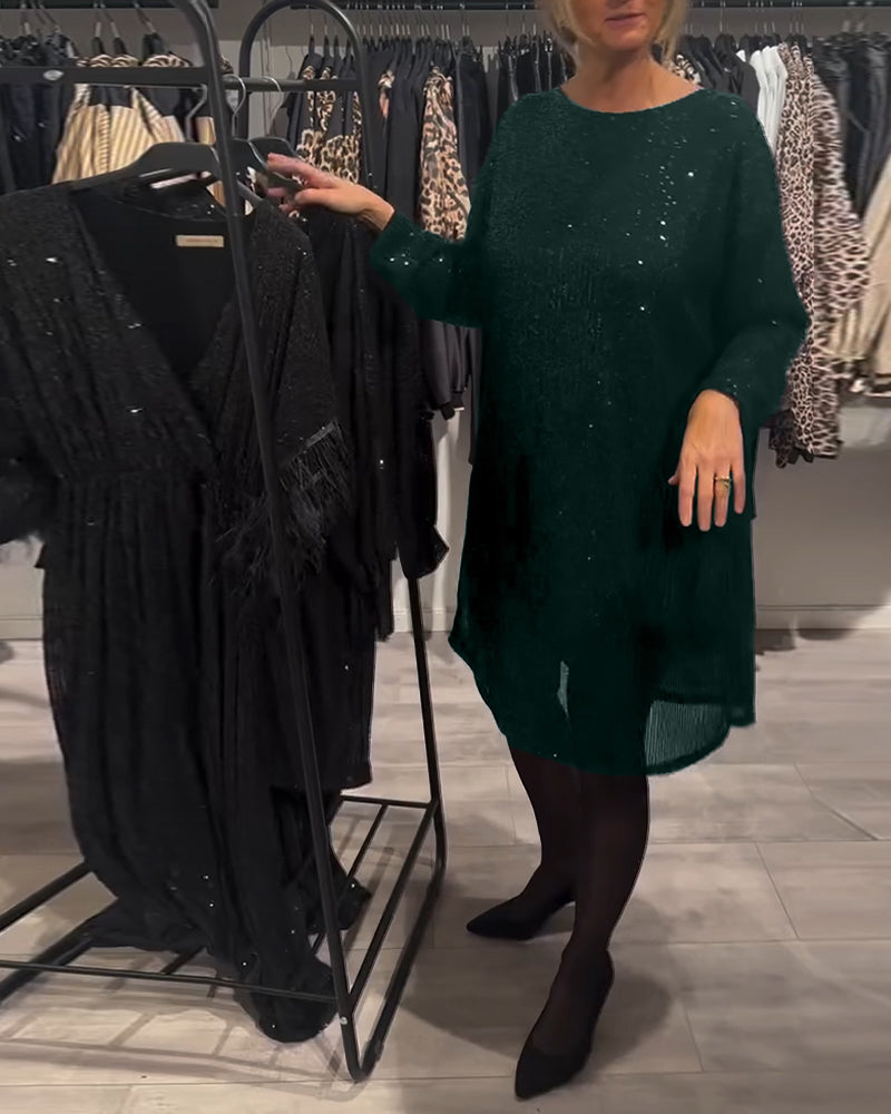 Christmas Sequin Dress with Open Back