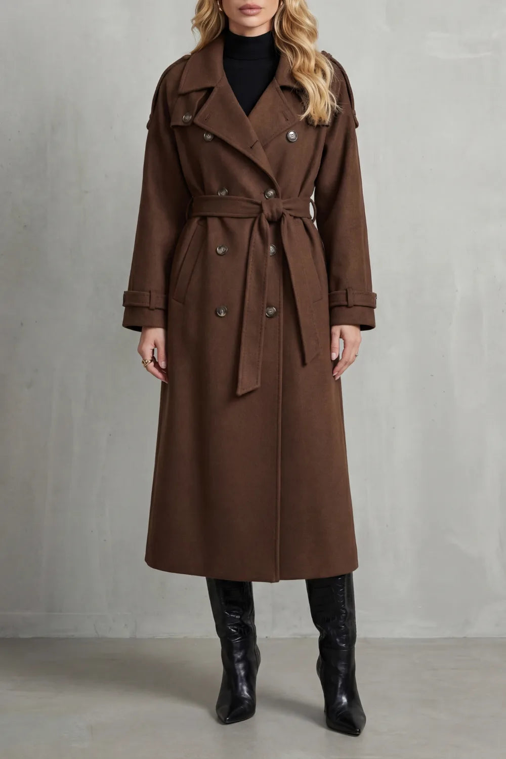 Oversized wollen trenchcoat