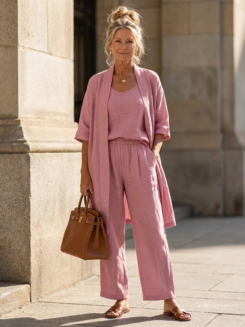 Drie-delige set met brede broek