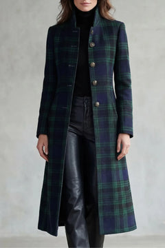 Lange jas met Highland check