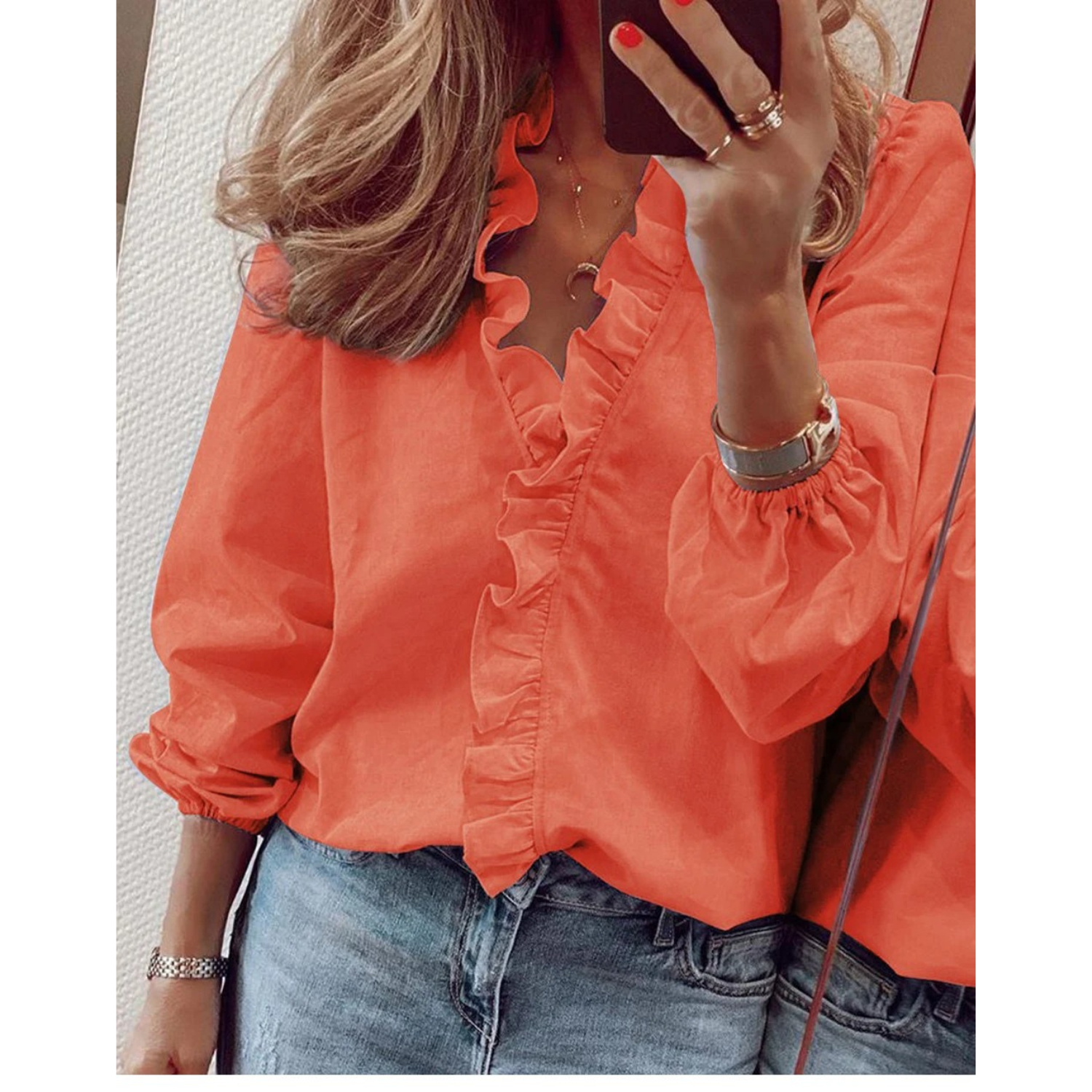 Femke | Chiffon blouse met pluches