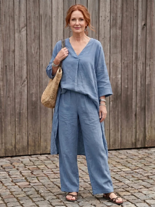Set met oversized top en wijde broek