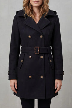 Hooded trenchcoat met ceintuur
