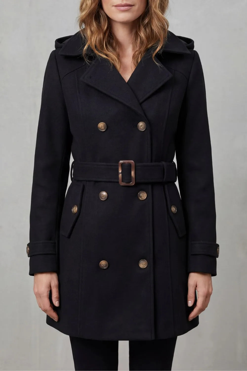 Hooded trenchcoat met ceintuur