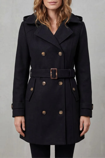 Hooded trenchcoat met ceintuur